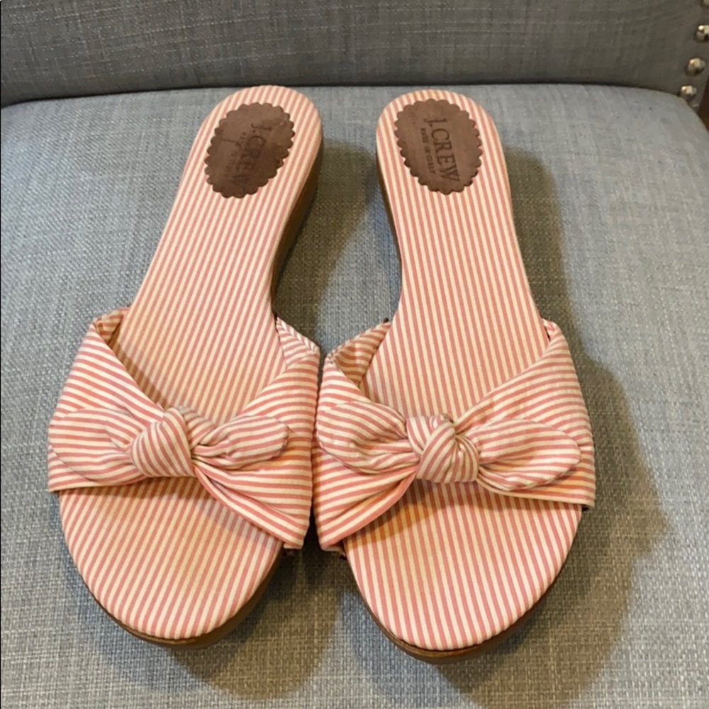 J. Crew Red Seersucker Flats